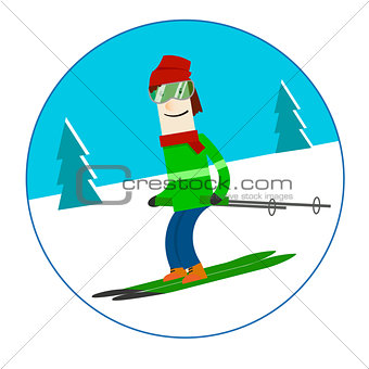 Man skiing in winter
