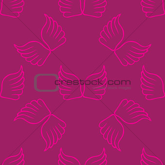 Angel wings seamless lilac pink pattern
