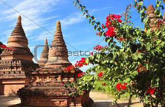 Ancient stupas in the archaeological zone, Bagan, Myanmar