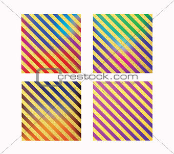 Set of vector gold glittering lines pattern on blurred background. Trendy gold glitter stripe. Abstract golden background for certificate, gift, voucher, present, invitation,wedding card.