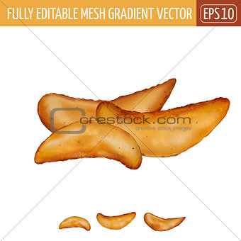 Potatoes rustic on white background. Vector illustration