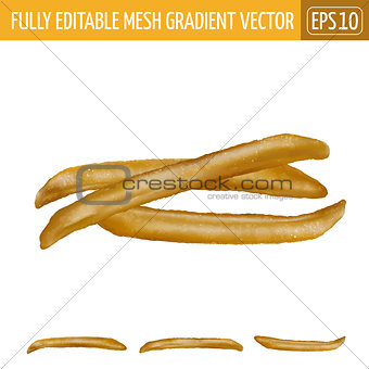 French fries on white background. Vector illustration