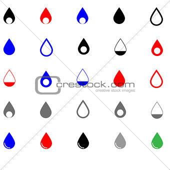 Drop different colour - set icons.