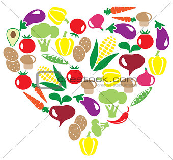 vector veggies heart