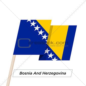 Bosnia and Herzegovina Ribbon Waving Flag Isolated on White. Vector Illustration.