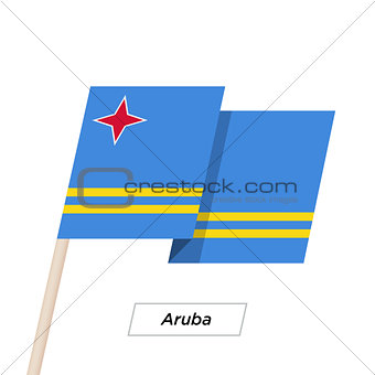 Aruba Ribbon Waving Flag Isolated on White. Vector Illustration.