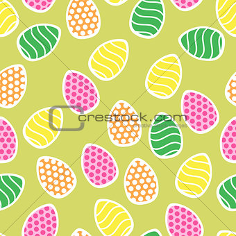 Easter seamless pattern with small holiday eggs