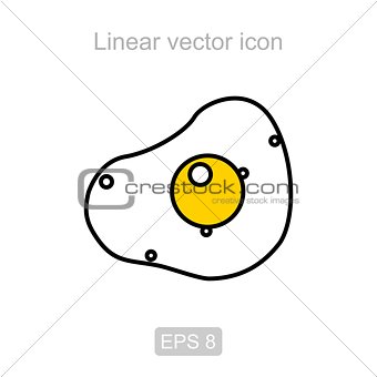 Fried egg. Linear vector icon.