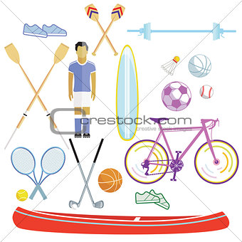 Sports and leisure illustration collection isolated