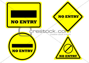 sign no entry isolated