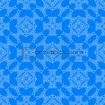 Blue Decorative Retro Seamless Pattern