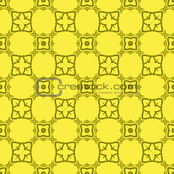 Vector Yellow Decorative Retro Seamless Pattern
