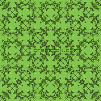 Decorative Retro Seamless Green Pattern