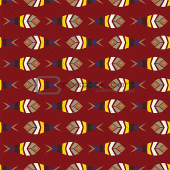 Flock of fish mosaic seamless pattern