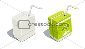 Cardboard pack with tube blank and for grapes juice 