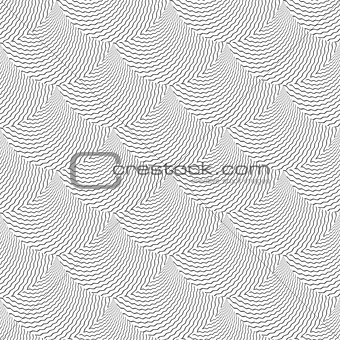 Seamless fish scales pattern. Lines texture. Vector art.