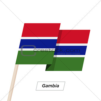 Gambia Ribbon Waving Flag Isolated on White. Vector Illustration.