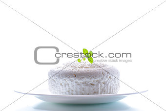 cottage cheese in a white plate