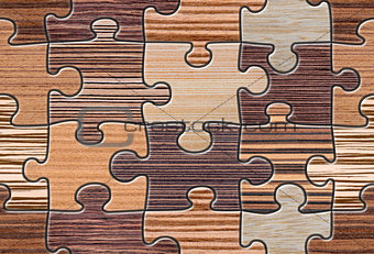 Brown Wood Puzzle Mosaic Seamless