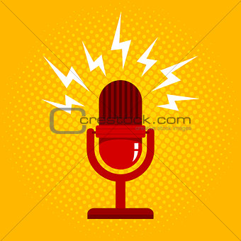 Microphone on halftone background
