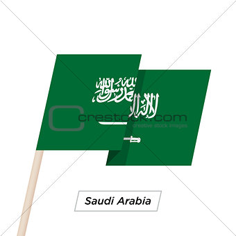 Saudi Arabia Ribbon Waving Flag Isolated on White. Vector Illustration.