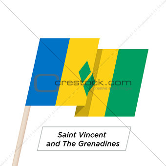 Saint Vincent and the Grenadines Ribbon Waving Flag Isolated on White. Vector Illustration.