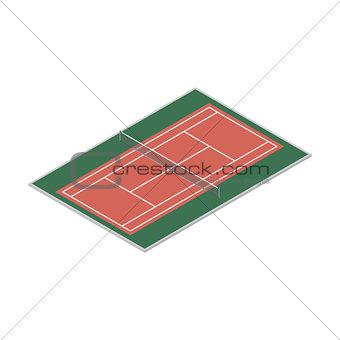 Field for the game of tennis, vector illustration.