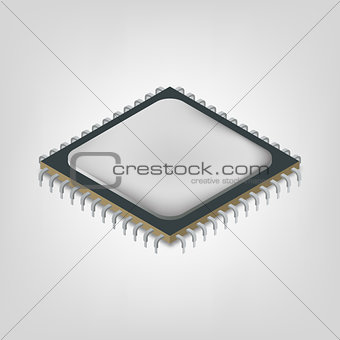 Central processing unit is an isometric, vector illustration.
