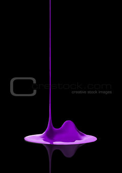 Nail polish liquid drop purple color reflection