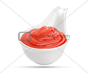 Ketchup isolated on white background.