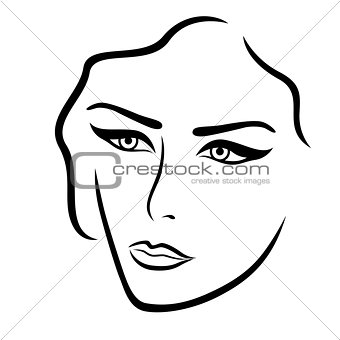Abstract young lady face