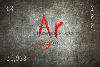 Isolated blackboard with periodic table, Argon