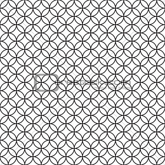 Abstract hand drawn outline retro rossing circles seamless pattern asian style.