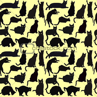 Cats seamless background