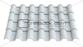 Material for roof, isolated on white