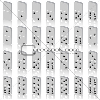 A set of dice for a game of dominoes. Vector.