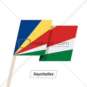 Seychelles Ribbon Waving Flag Isolated on White. Vector Illustration.