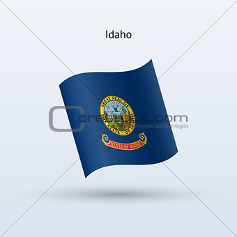 State of Idaho flag waving form. Vector illustration.
