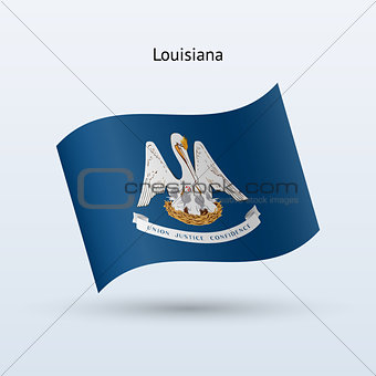 State of Louisiana flag waving form. Vector illustration.