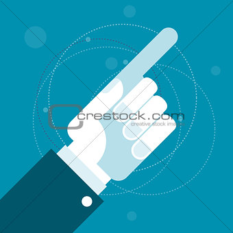 Hand with pointing index finger - showing a direction