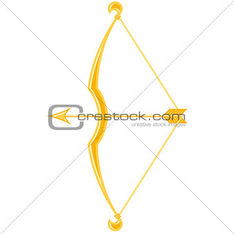 Gold bow and arrow - Cupid's archery