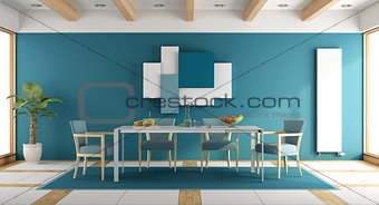Blue dining room