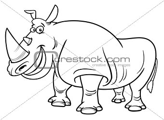 rhinoceros character coloring page