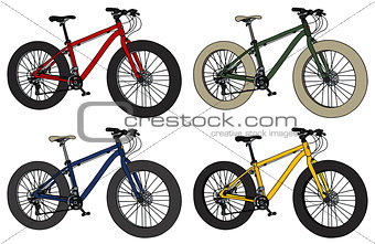 Four color fatbikes
