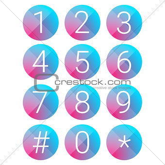 Number set vector circle