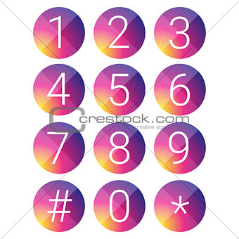 Number set vector circle