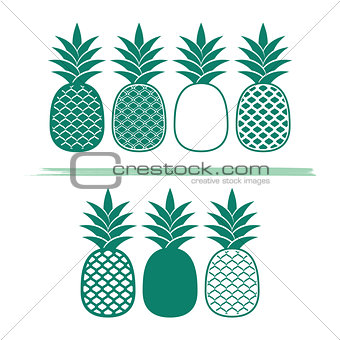 Creative pineapples vector illustrations