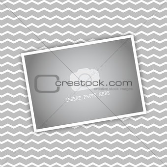 Blank picture on chevron stripes background 