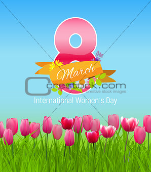 Women s Day Greeting Card 8 March Vector Illustration