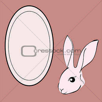 Easter Rabbit animal frame text.